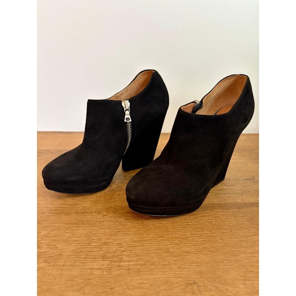 Dries Van Noten Black Suede Platform Ankle Boots Side Zip 36 Size 6 Avant Garde - Picture 2 of 11